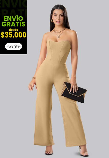 Enterizo Largo Mujer Amarillo Mp 100068