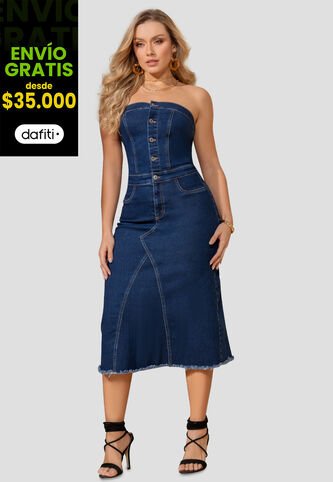 Vestido Largo Mujer Azul Mp 103272 MP