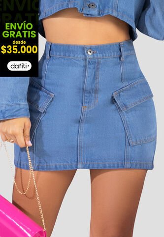Falda Corta Mujer Azul Mp 103242 MP