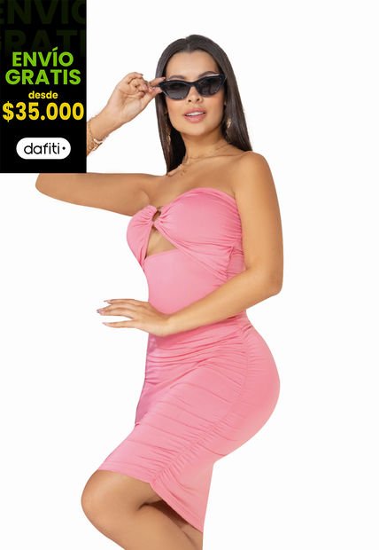 Vestido Corto Mujer Rosa Mp 100213