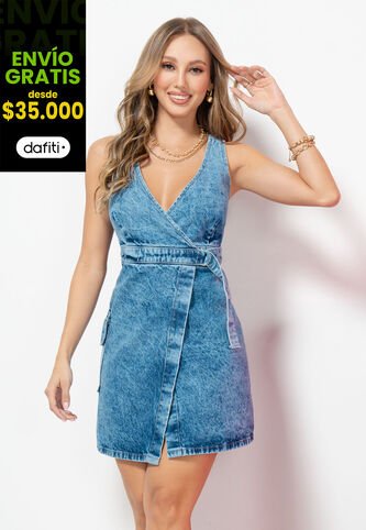 Vestido Corto Mujer Azul Mp 101391 MP