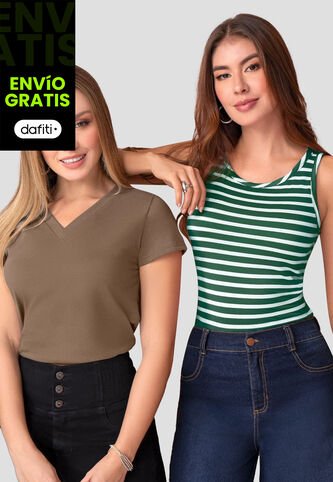 Blusa Paq X2 Mujer Multicolor Mp 111083 MP