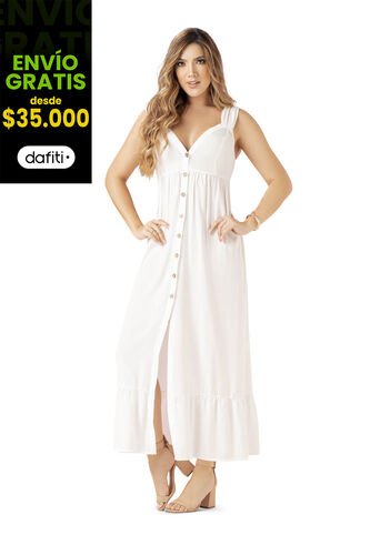 Vestido Largo Mujer Blanco Mp 33907 MP
