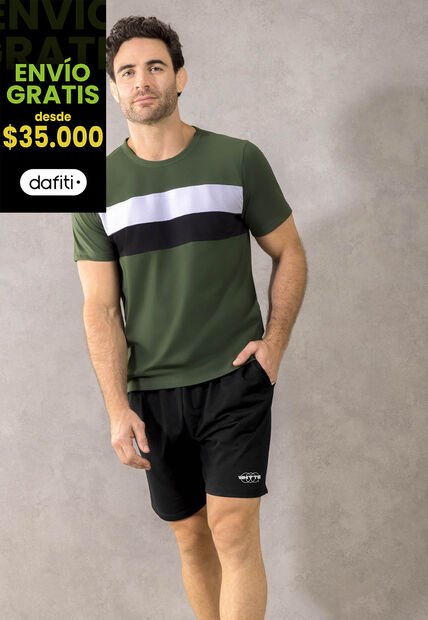 Bermuda Hombre Negro Mp 3347