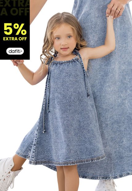 Vestido Infantil Femenino Azul Mp 101216