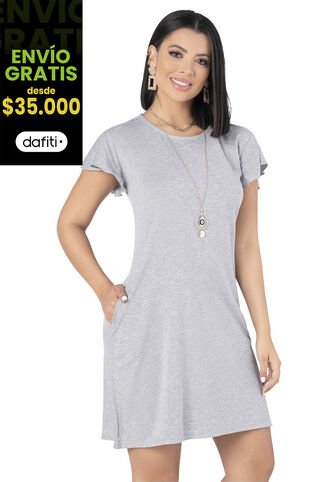Vestido Corto Mujer Gris Jaspe Mp 68383 MP