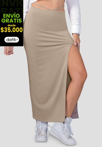 Falda Larga Mujer Café Pardo Mp 110266 MP
