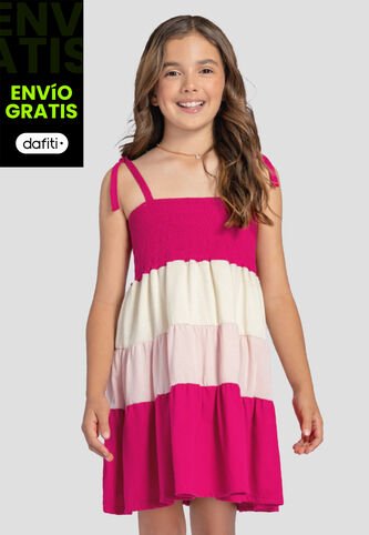 Vestido Infantil Femenino Magenta Vivo Mp 103717 MP