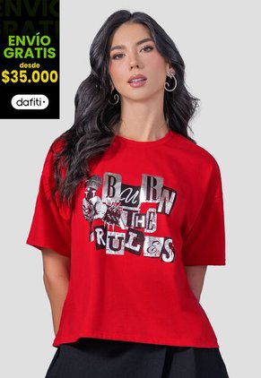 Camiseta Mujer Rojo Mp 110261