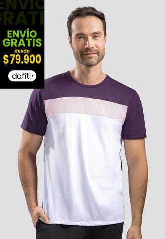 Camiseta Hombre Vino-Rosa-Blanco Mp 70042 MP