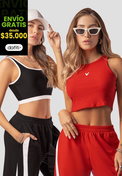 Crop Top Paq X2 Mujer Multicolor Mp 110148