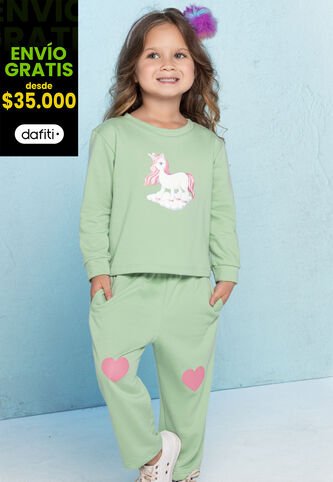 Conjunto Infantil Femenino Verde Mp 638 MP