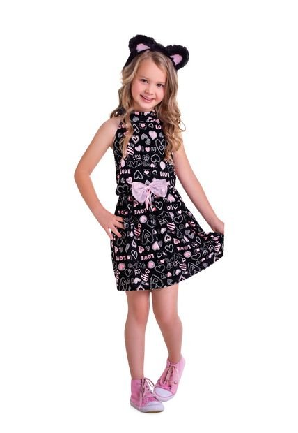 Vestido Negro-Rosado MP 68557