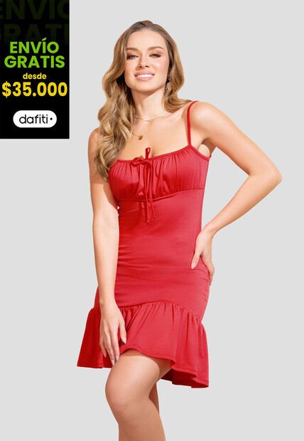 Vestido Corto Mujer Rojo Mp 32922