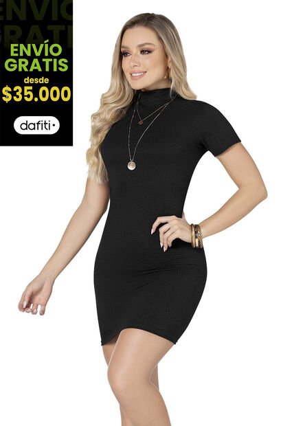 Vestido Corto Mujer Negro Mp 5947