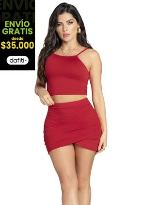 Conjunto Mujer Rojo Mp 6585