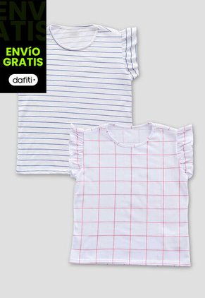 Camiseta Paq X2 Infantil Femenino Estampado Mp 112571