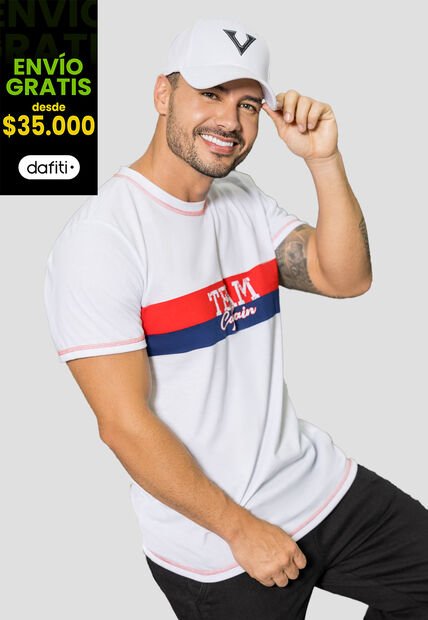 Camiseta Hombre Blanco Mp 110973