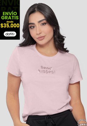 Camiseta Mujer Rosa Mp 110787