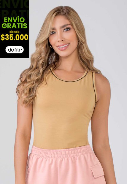 Camiseta Mujer Beige Mp 141