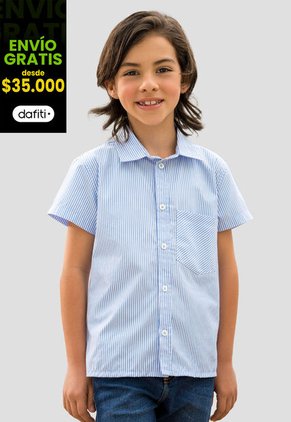 Camisa Infantil Niños Azul Baby Mp 110869