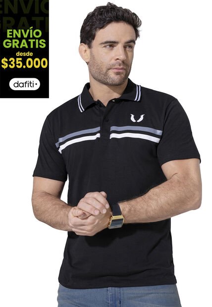Polo Hombre Negro Mp 90923