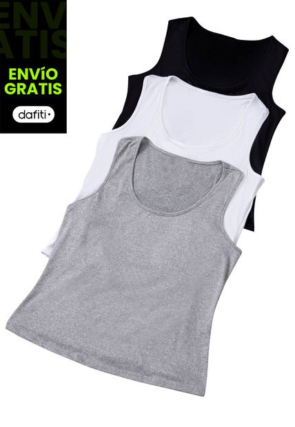 Camiseta Paq X3 Mujer Multicolor Mp 33603