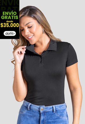 Polo Mujer Negro Mp 104448