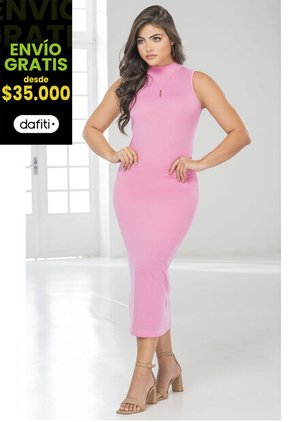 Vestido Largo Mujer Rosado Mp 1786