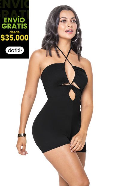 Enterizo Corto Mujer Negro Mp 6569
