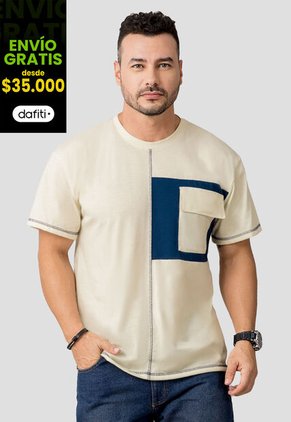 Camiseta Hombre Crema Mp 110523
