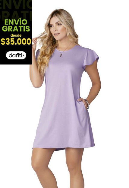 Vestido Corto Mujer Lila Mp 68383