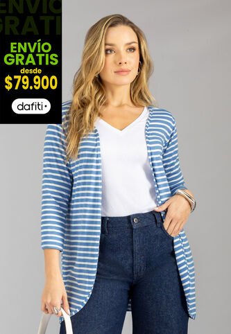Cardigan Mujer Azul-Blanco Mp 113211 MP