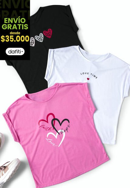 Camiseta Mujer Negro Mp 2363