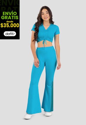 Conjunto Niñas Infantil Azul Turquesa Mp 101172