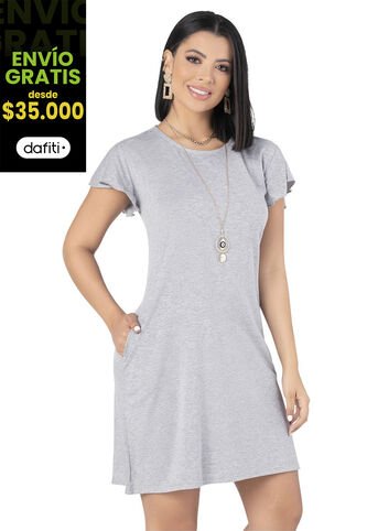 Vestido Corto Mujer Gris Jaspe Mp 68383 MP