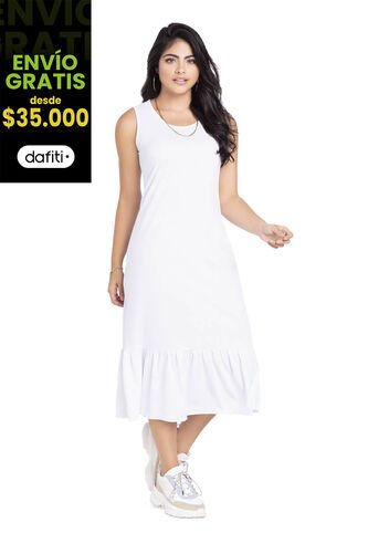 Vestido Largo Mujer Blanco Mp 3766 MP