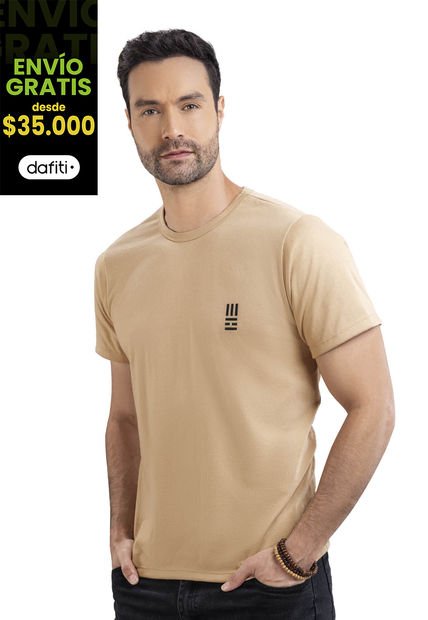 Camiseta Hombre Beige Mp 7766