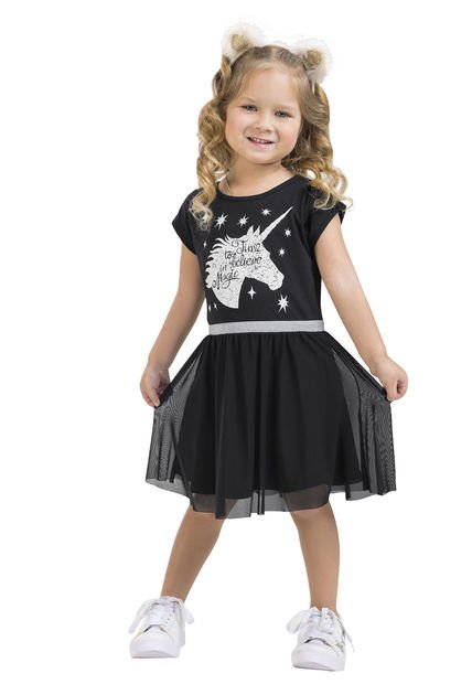 Vestido Infantil Negro Mp 34422