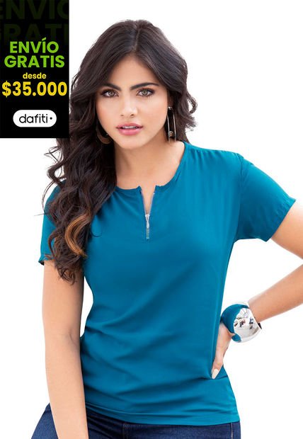 Blusa Mujer Azul Mp 86887