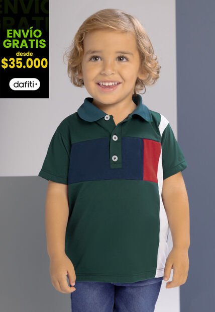 Polo Infantil Masculino Verde Botella Mp 100700