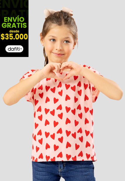 Camiseta Infantil Femenino Estampado Mp 108199
