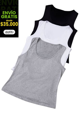 Camiseta Paq X3 Mujer Multicolor Mp 33603 MP