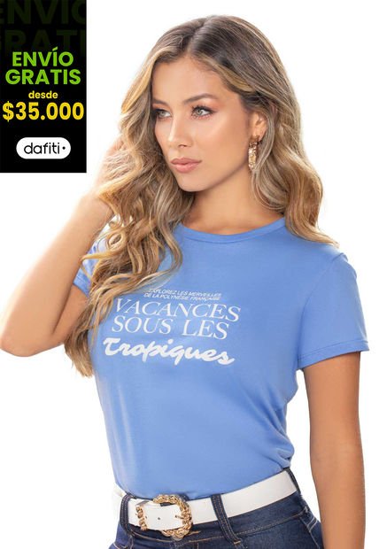 Camiseta Mujer Azul Mp 728