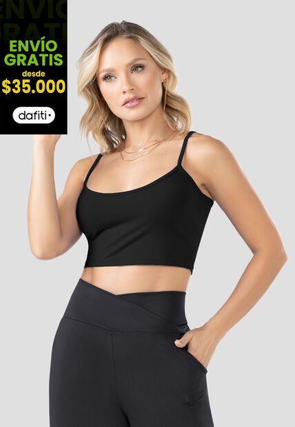 Crop Top Mujer Negro Mp 100229