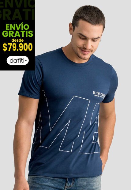 Camiseta Hombre Azul Profundo Mp 113049
