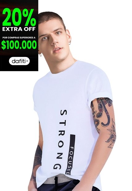 Camiseta Juvenil Masculino Blanco MP.