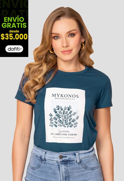 Camiseta Mujer Azul Profundo Mp 108317