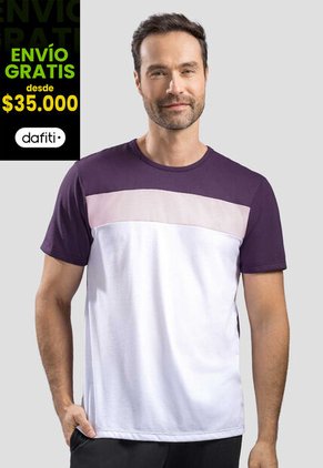 Camiseta Hombre Vino-Rosa-Blanco Mp 70042