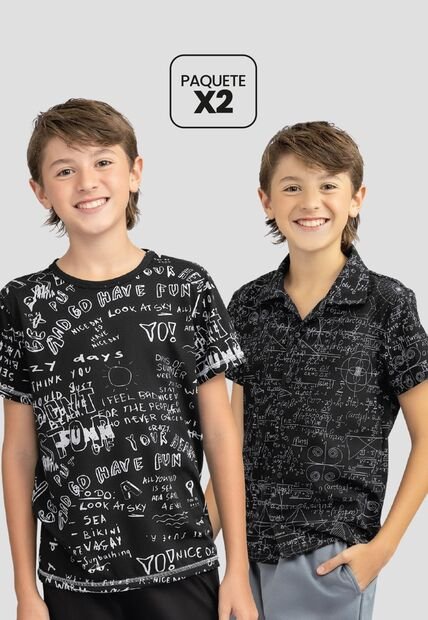 Camiseta Paq X2 Niños Infantil Multicolor Mp 111865